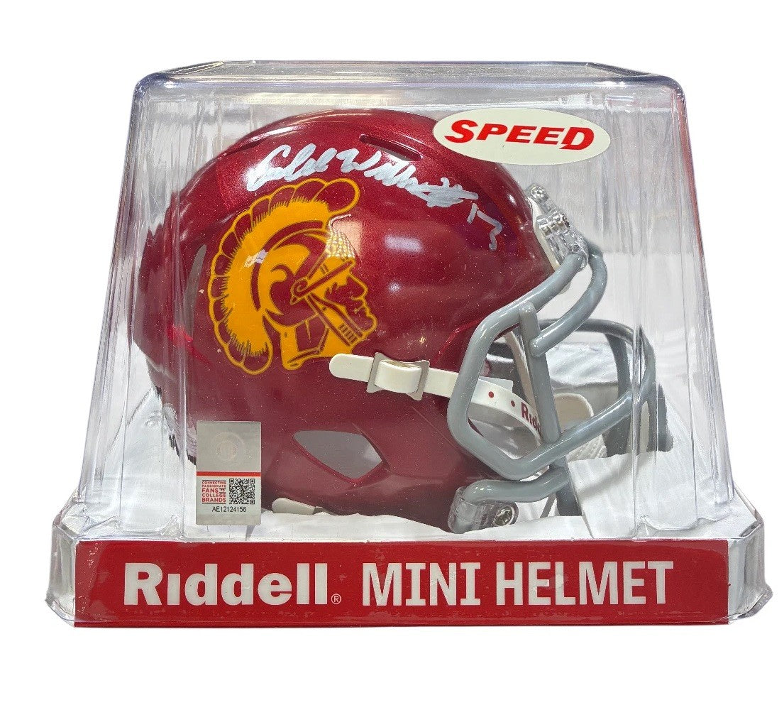 Caleb Williams Signed Autographed USC Riddell Speed Mini Helmet Fanatics COA