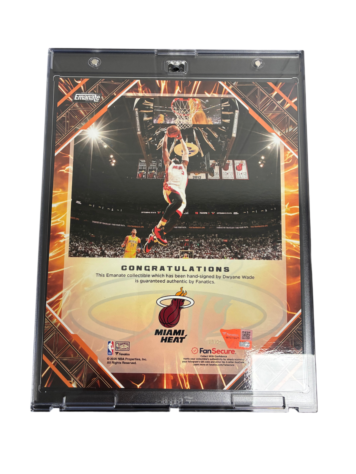 Dwayne Wade Signed Autographed 10/25 Miami Heat Fanatics Emanate