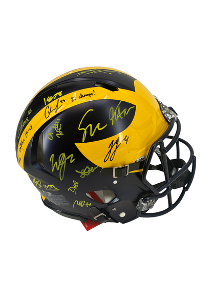 JJ McCarthy & Teammates Autographed Signed Wolverines Helmet BAS COA