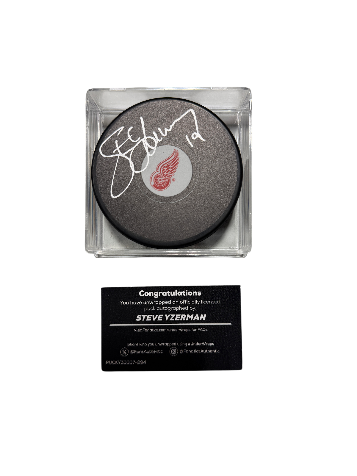 Steve Yzerman Signed Autographed NHL Red Wings Fanatics UnderWraps