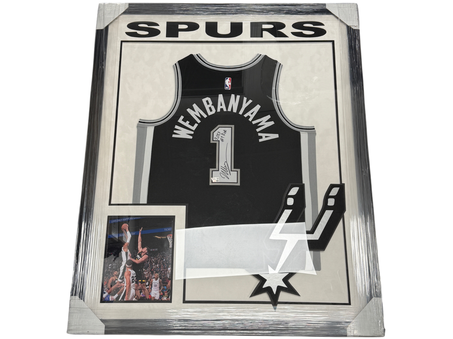 Victor Wembanyama Signed Autographed Inscrib Spurs Jersey Custom Framed Fanatics
