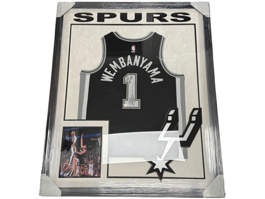 Victor Wembanyama Signed Autographed Inscrib Spurs Jersey Custom Framed Fanatics
