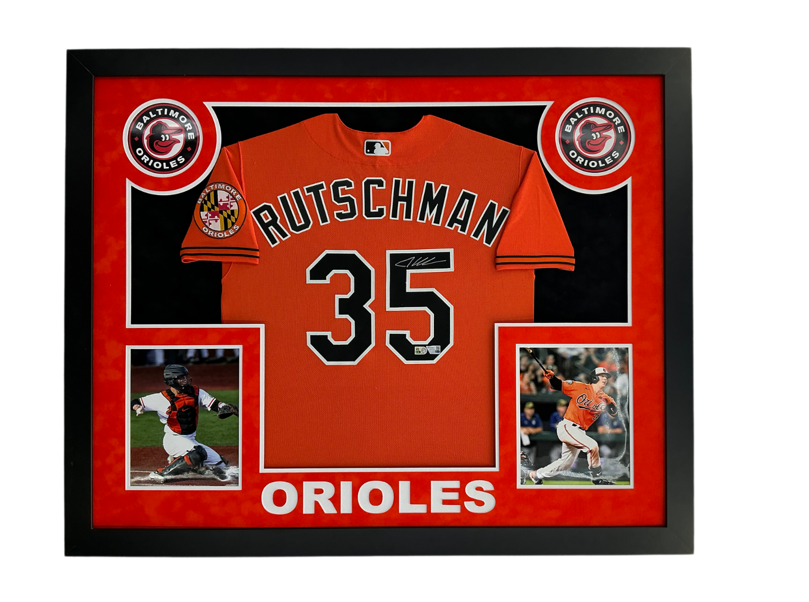 Adley Rutschman Signed Autographed Orioles Custom Framed Jersey Fanatics COA
