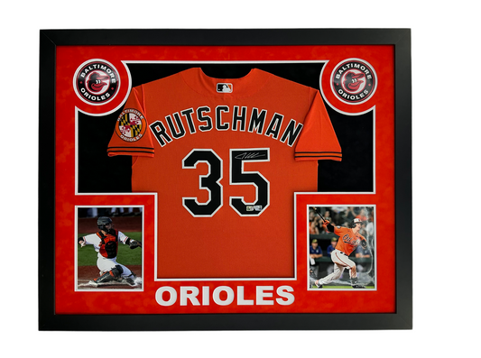 Adley Rutschman Signed Autographed Orioles Custom Framed Jersey Fanatics COA