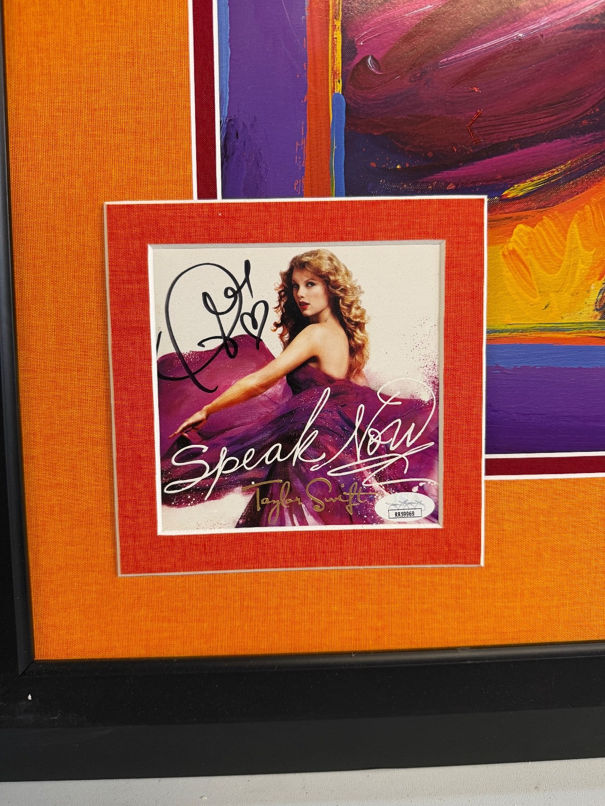 Taylor Swift & Peter Max Signed Autograph Speak Now 32x32 Custom Framed JSA