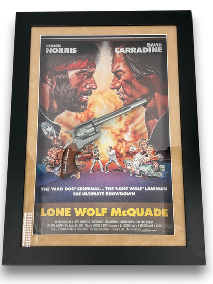Chuck Norris Signed Autographed Prop Gun Framed Lone Wolf Mcquade Poster Radtke