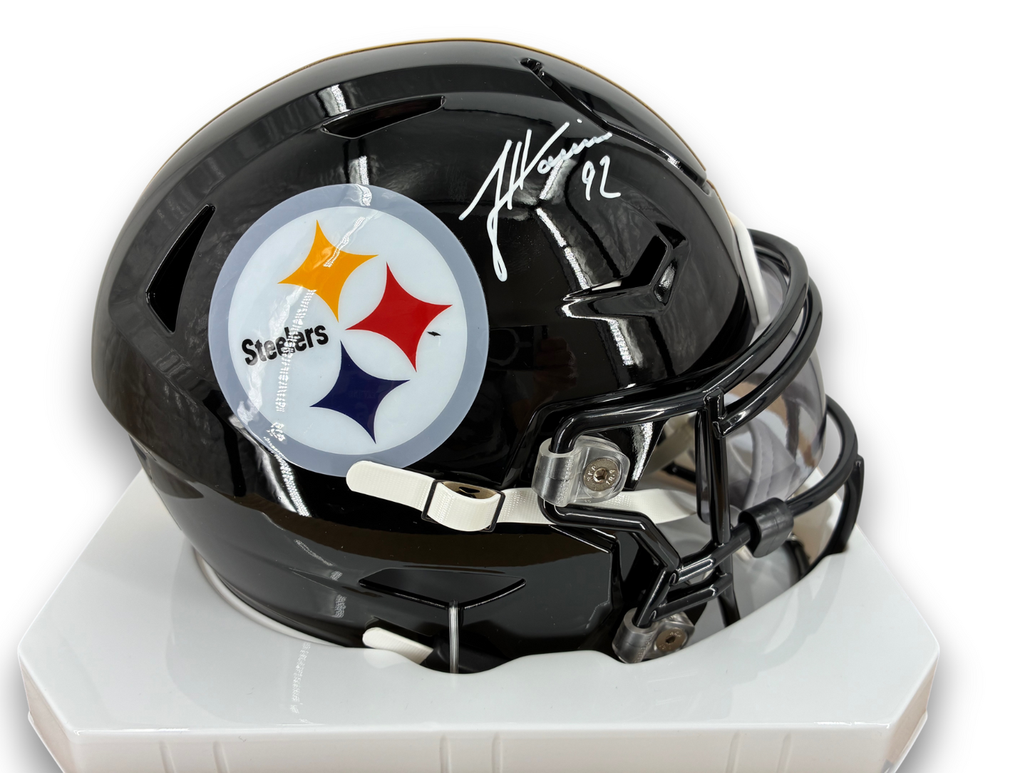 James Harrison Autographed Steelers MIDI Helmet Prime Time Witness