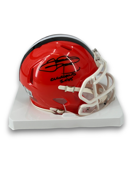 Johnny Manziel Signed Autographed Browns Speed Mini Helmet Cleveland Sucks BAS