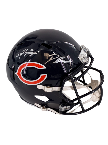 D'Andre Swift Kyle Monangai Dual Signed Autographed Bears FS Rep Helmet JSA COA