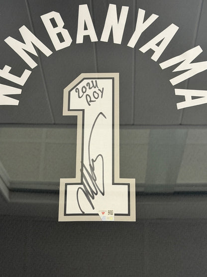 Victor Wembanyama Signed Autographed Spurs Nike Jersey Custom Framed Fanatics