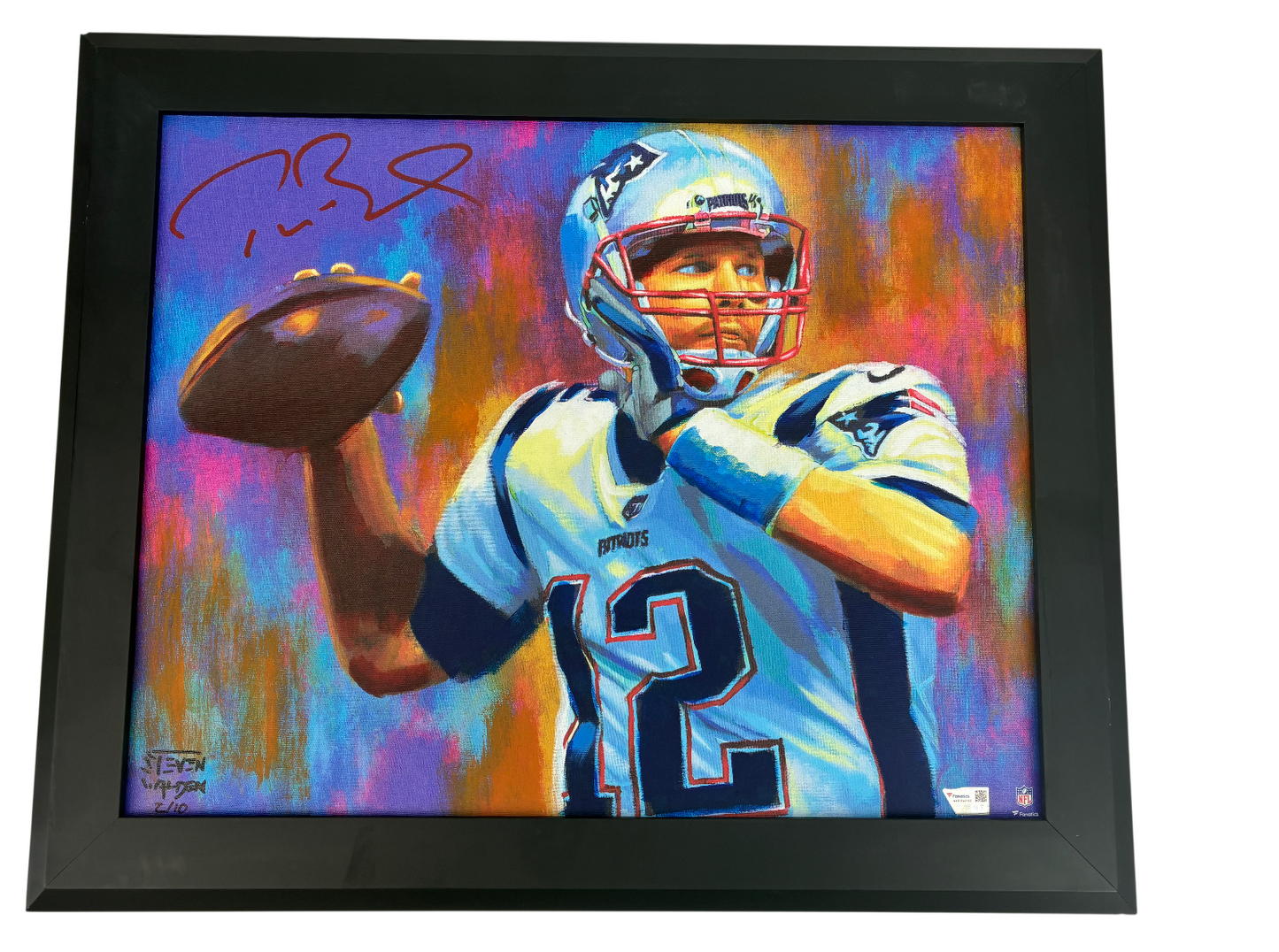 Tom Brady Signed Autographed Framed Patriots 16X20 GICLEE LE10 2/10 Fanatics COA