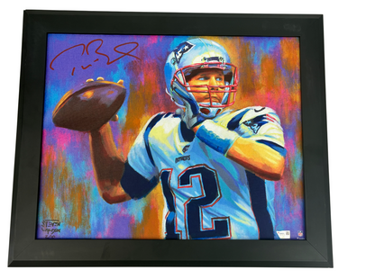 Tom Brady Signed Autographed Framed Patriots 16X20 GICLEE LE10 2/10 Fanatics COA