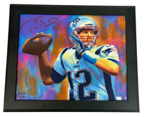 Load image into Gallery viewer, Tom Brady Signed Autographed Framed Patriots 16X20 GICLEE LE10 2/10 Fanatics COA