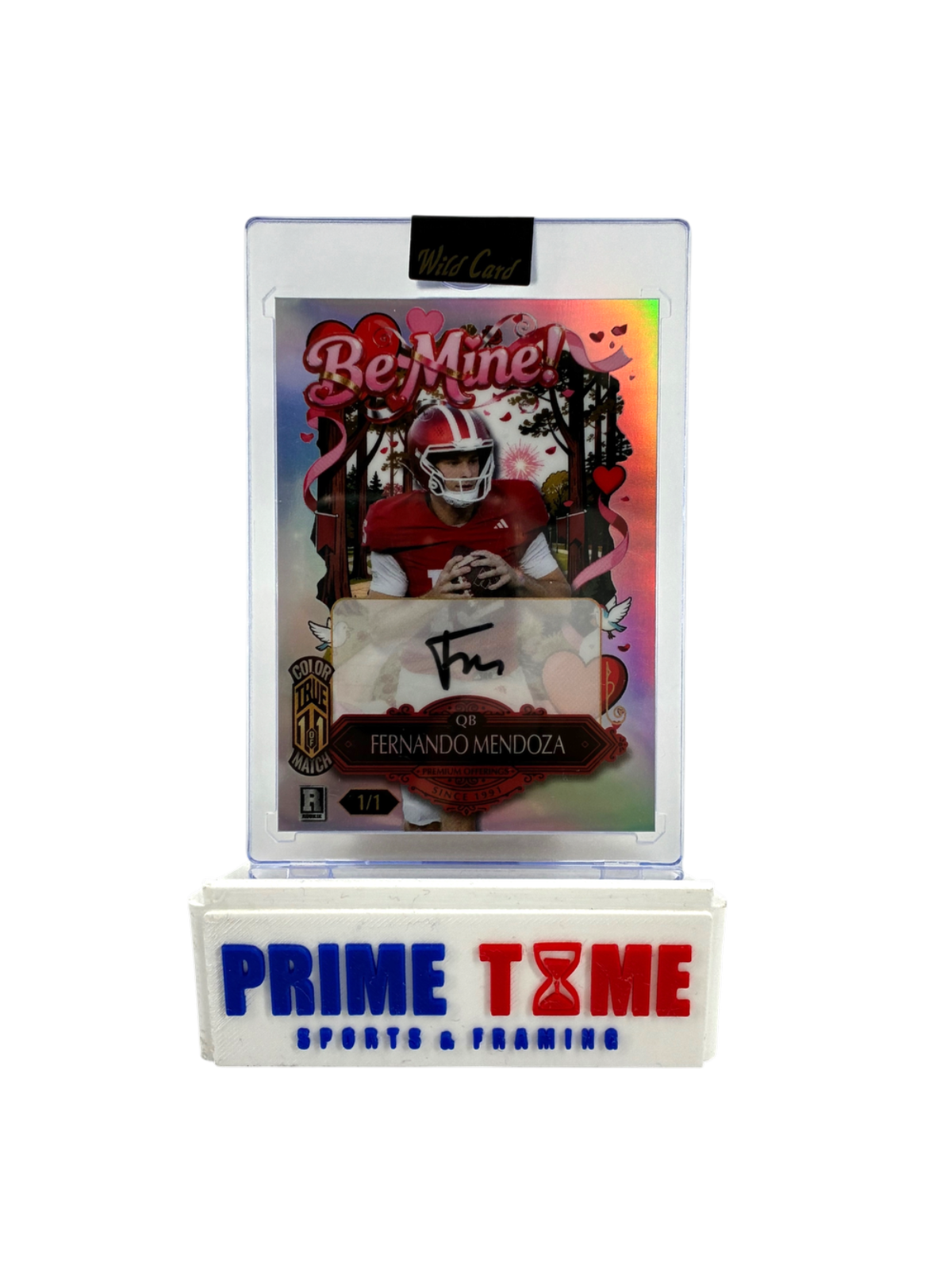 Fernando Mendoza Color Match True 1/1 Be Mine Wild Card