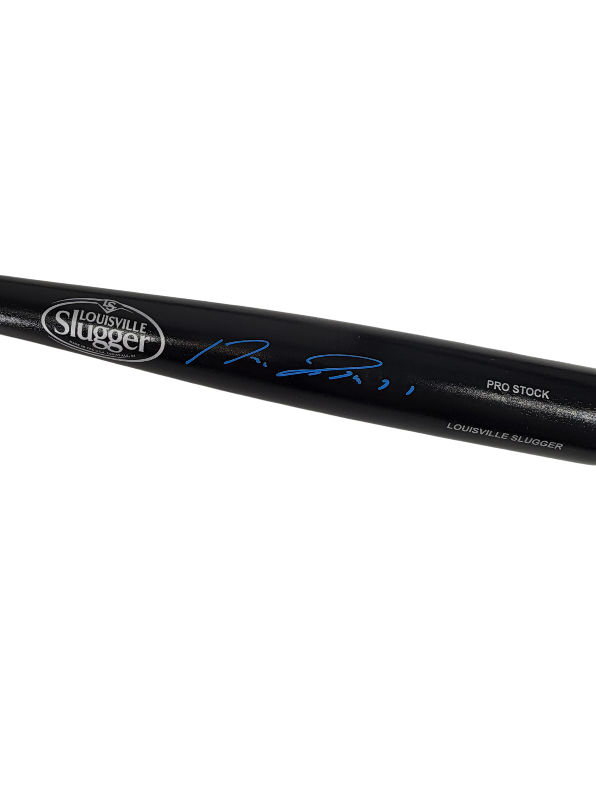 Jose Ramirez Signed Autographed Guardians LS Bat Blue Auto Prime Time Witness