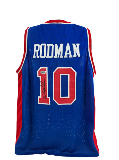 Dennis Rodman Signed Autographed Pistons Custom Jersey SWAU COA