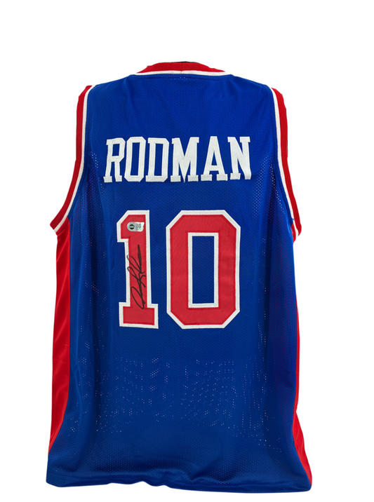 Dennis Rodman Signed Autographed Pistons Custom Jersey SWAU COA