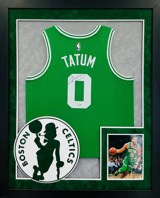 Jayson Tatum Signed Autographed Boston Jersey Custom Framed Fanatics Coa