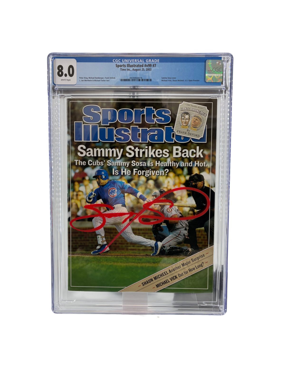Sammy Sosa Signed Autographed Cubs Sammy Sports Illustrated Magazine BAS COA