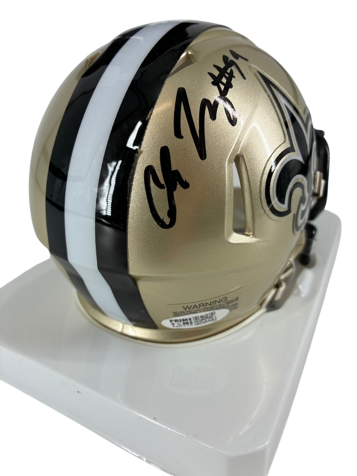 Chase Young Signed Autographed Saints Gold Mini Helmet Prime Time Witness