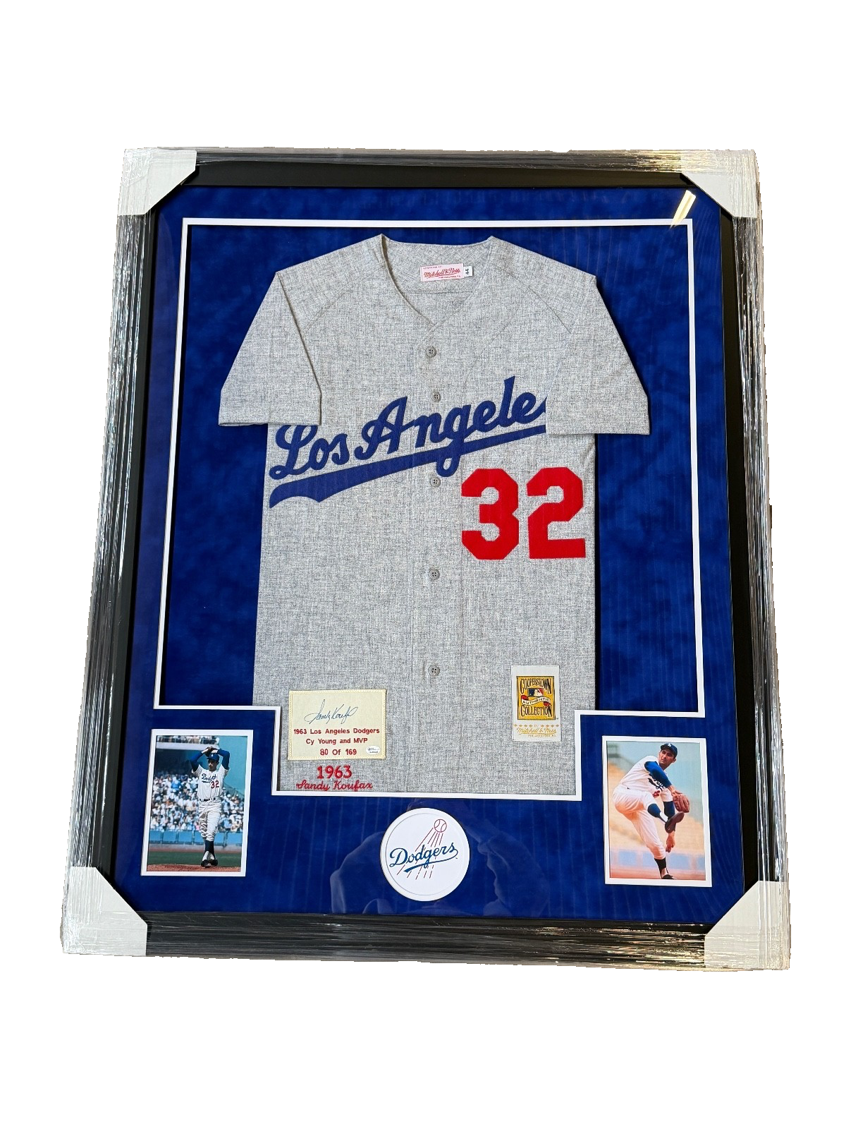 Sandy Koufax Signed Autographed Dodgers Cooperstown Jersey Custom Framed OA COA