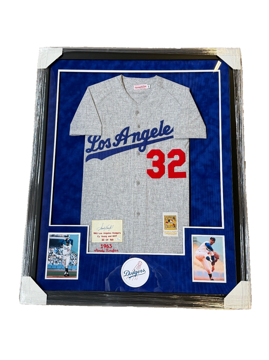 Sandy Koufax Signed Autographed Dodgers Cooperstown Jersey Custom Framed OA COA