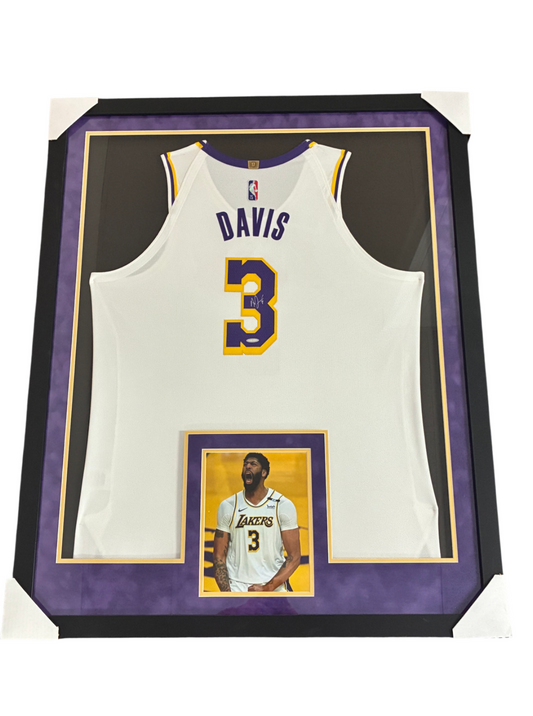 Anthony Davis Signed Autographed Lakers Jersey Custom Framed Upper Deck  COA