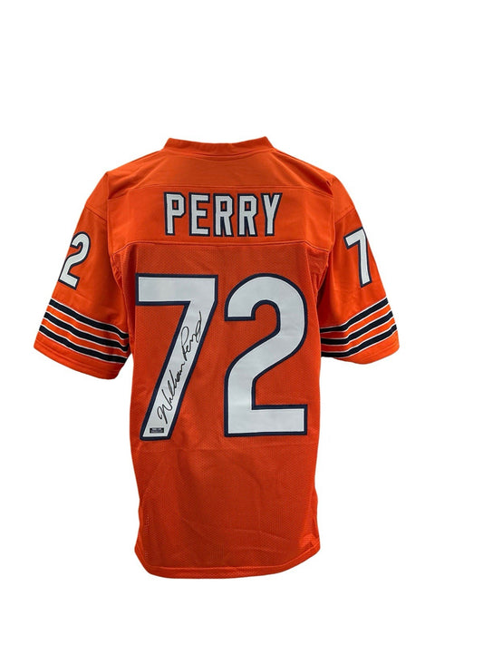 William Perry Signed Autographed Chicago Bears Custom Orange Jersey COA