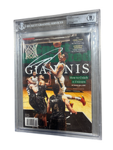 Load image into Gallery viewer, GIANNIS ANTETOKOUNMPO SIGNED AUTOGRAPH SPORTS ILLUSTRATED MAGAZINE BECKETT COA