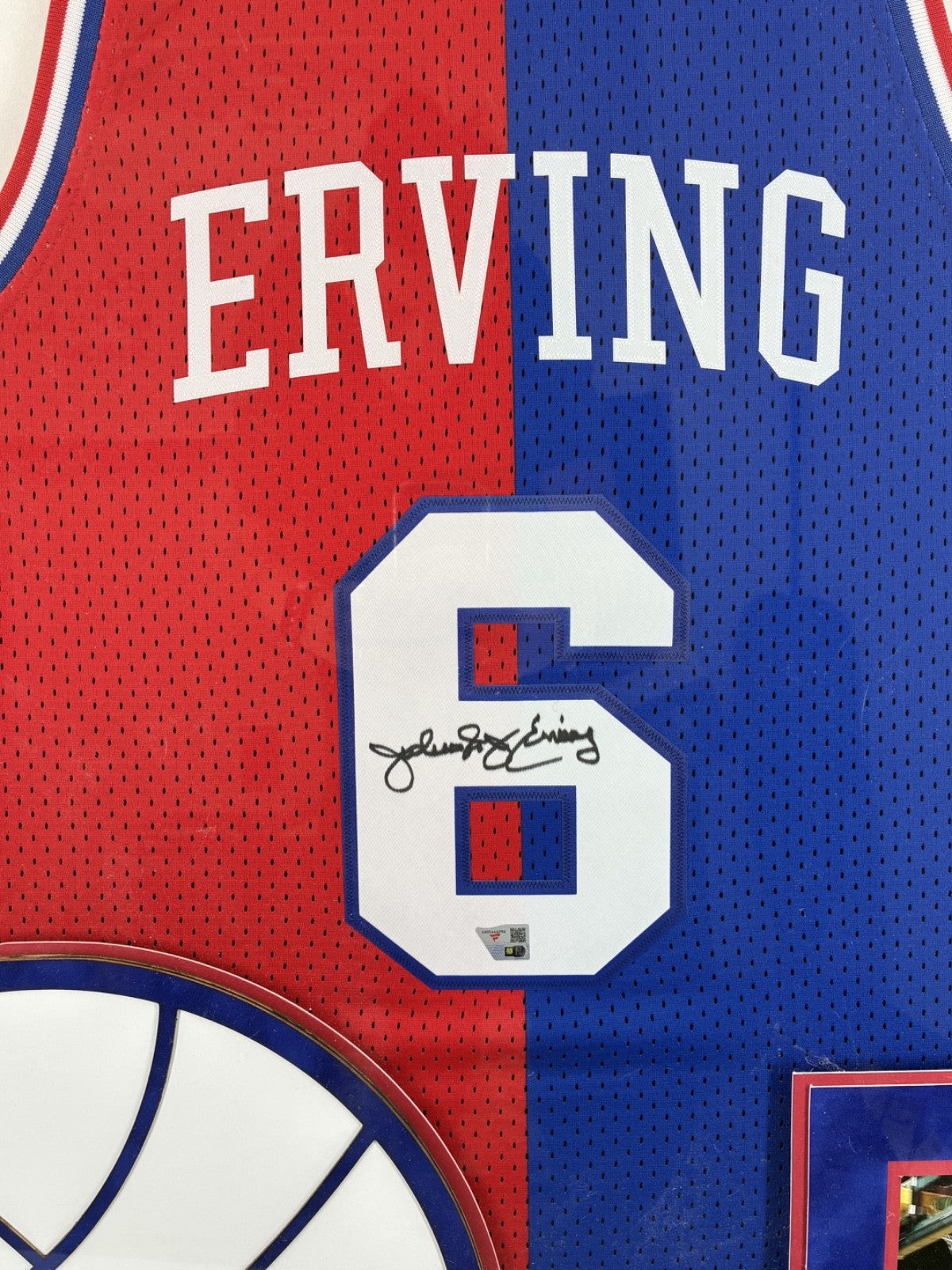 Julius Erving Dr. J. Signed Autographed 76ers Jersey Custom Framed Fanatics COA
