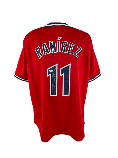 Jose Ramirez Signed Autographed Guardians Custom Red Jersey Prime Time Witness