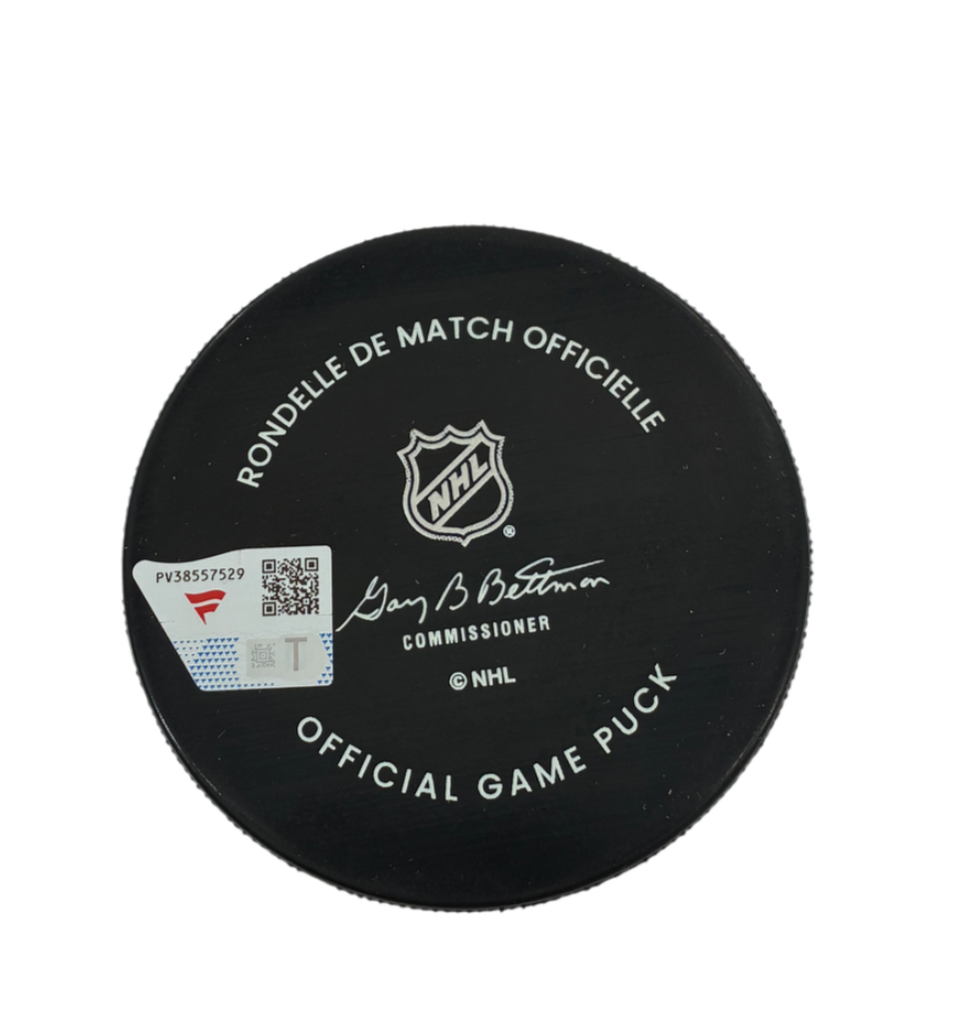 Macklin Celebrini Signed Autographed Sharks Hockey Puck 35th Fanatics COA