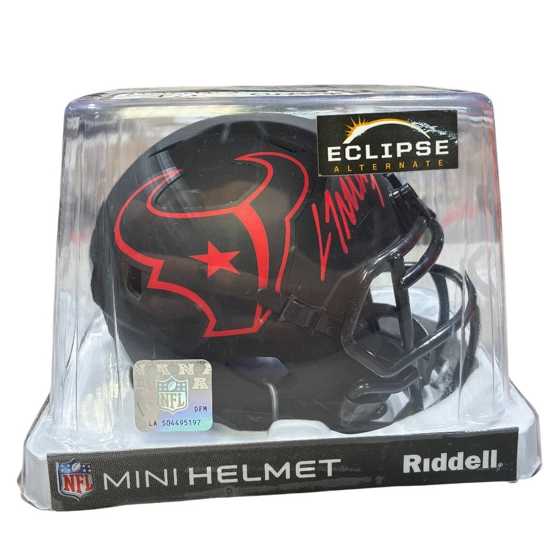 CJ Stroud Houston Texans Eclipse Mini Helmet Autograph Fanatics Authentic