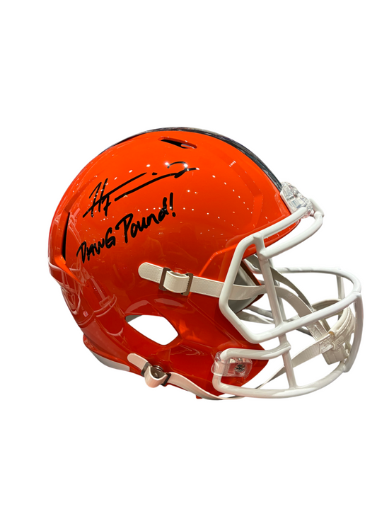 Harold Fannin Jr Signed Autographed Browns Speed Replica Helmet Prime Time