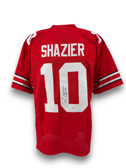 Ryan Shazier Signed Autographed Buckeyes Custom Red Jersey Prime Time Witness