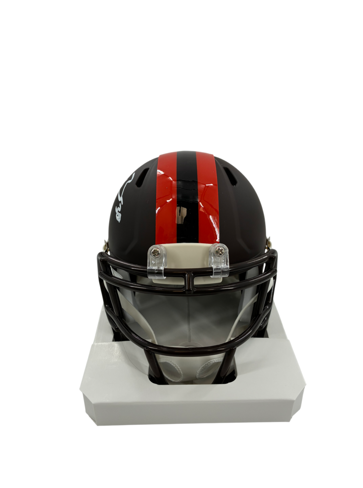 Devin Bush Signed Autographed Browns Mini Helmet Prime Time Witness