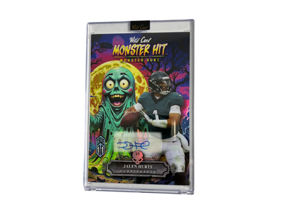 Jalen Hurts Eagles Wild Card Monster Hunt Monster Hit Oversized Auto TRUE 1/1