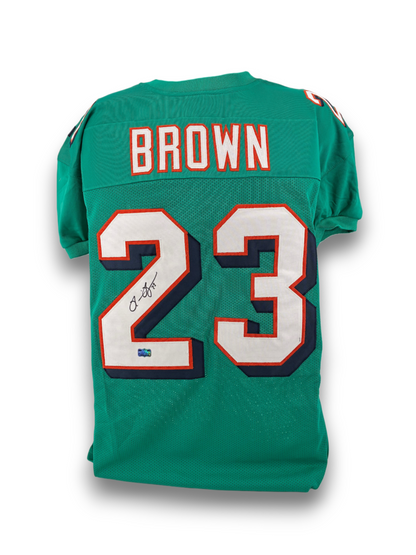 Ronnie Brown Signed Signed Autographed Dolphins Custom Jersey Radtke Sports