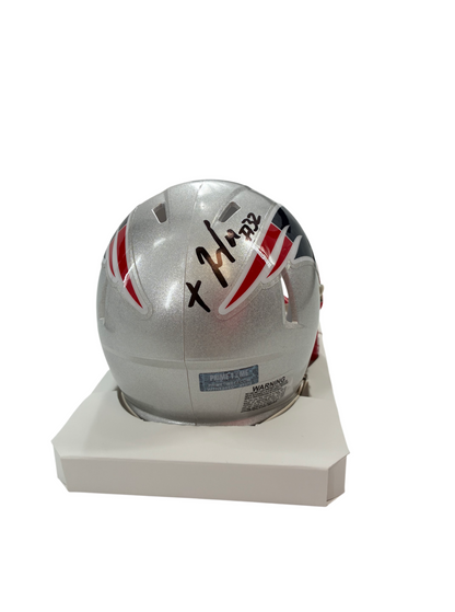 Treveyon Henderson Signed Autographed Patriots Mini Helmet Prime Time Witness