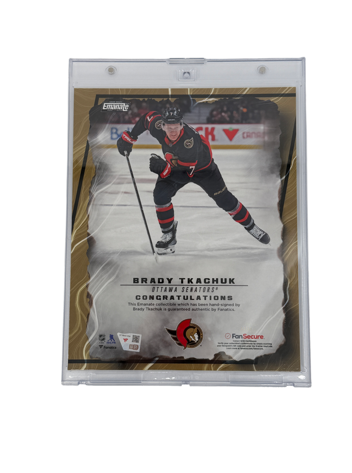 Brady Tkachuk Signed Autographed NHL Senators Fanatics Emanate Authentic