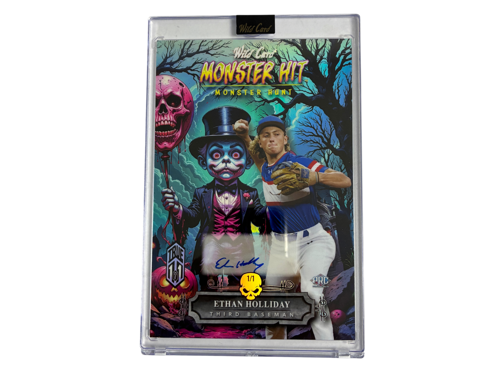 Ethan Holiday PRC Wild Card Monster Hunt Monster Hit Oversized Jumbo Auto 1/1