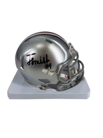 Jeremiah Smith Signed Autographed Buckeyes Silver Mini Helmet SWAU COA