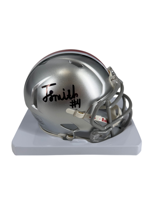 Jeremiah Smith Signed Autographed Buckeyes Silver Mini Helmet SWAU COA