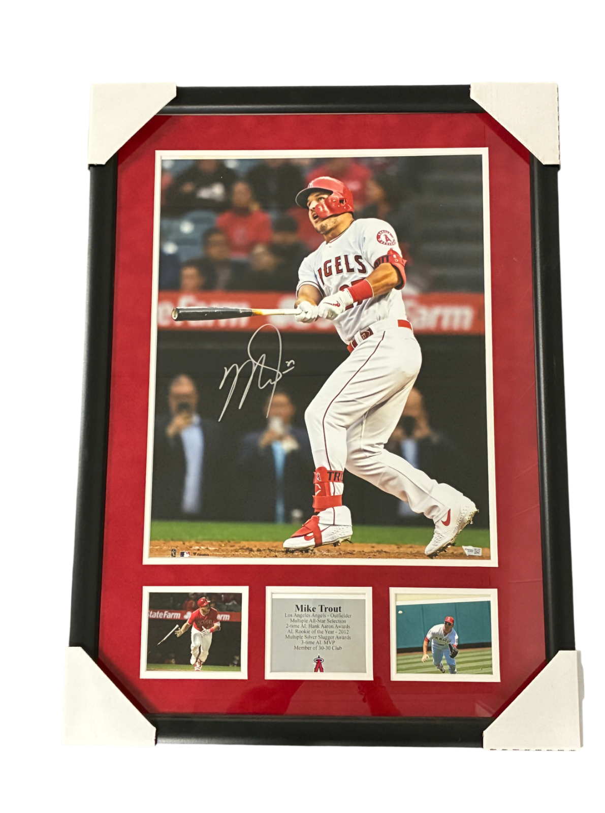 Mike Trout Signed Autographed 16x20 Custom Framed Photo Fanatics Authentic