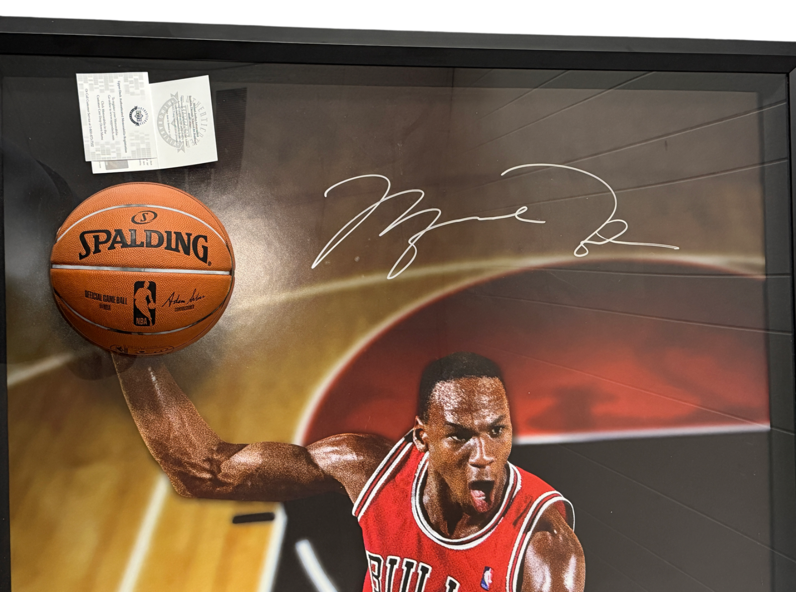 Micheal Jordan Signed Autographed Breaking Through 44x60 Image Upper Deck