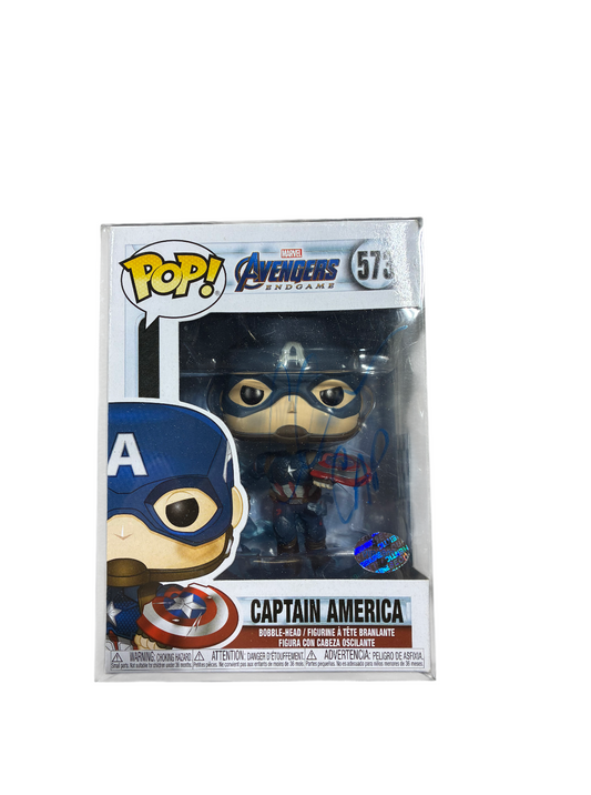 Chris Evans Signed Captain America Funko Pop Avengers autograph Beckett COA