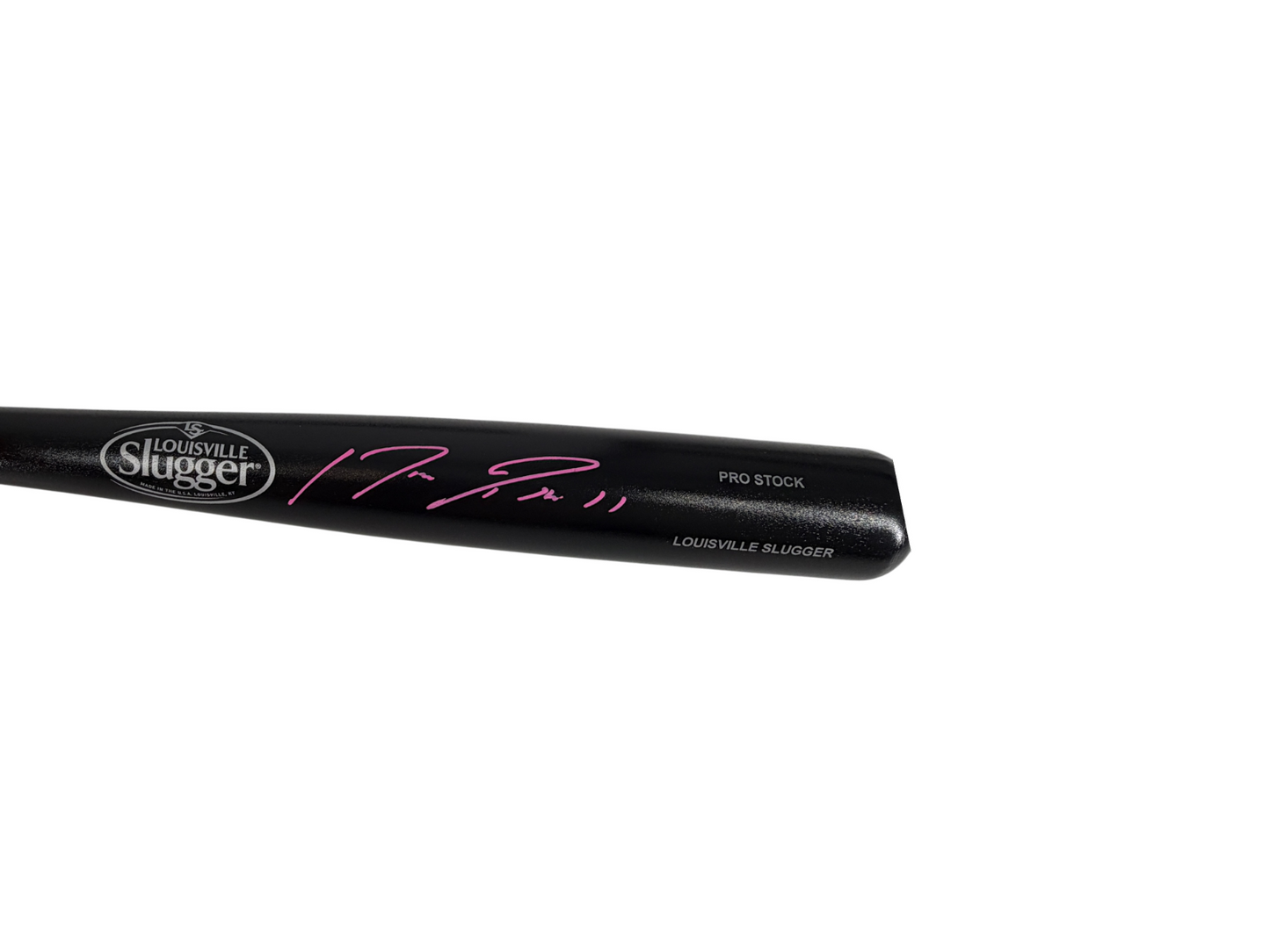 Jose Ramirez Signed Autographed Guardians LS Bat Pink Auto Prime Time Witness
