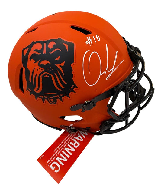 Quinshon Judkins Signed Autographed Browns Authentic Speed Rave Helmet BAS COA