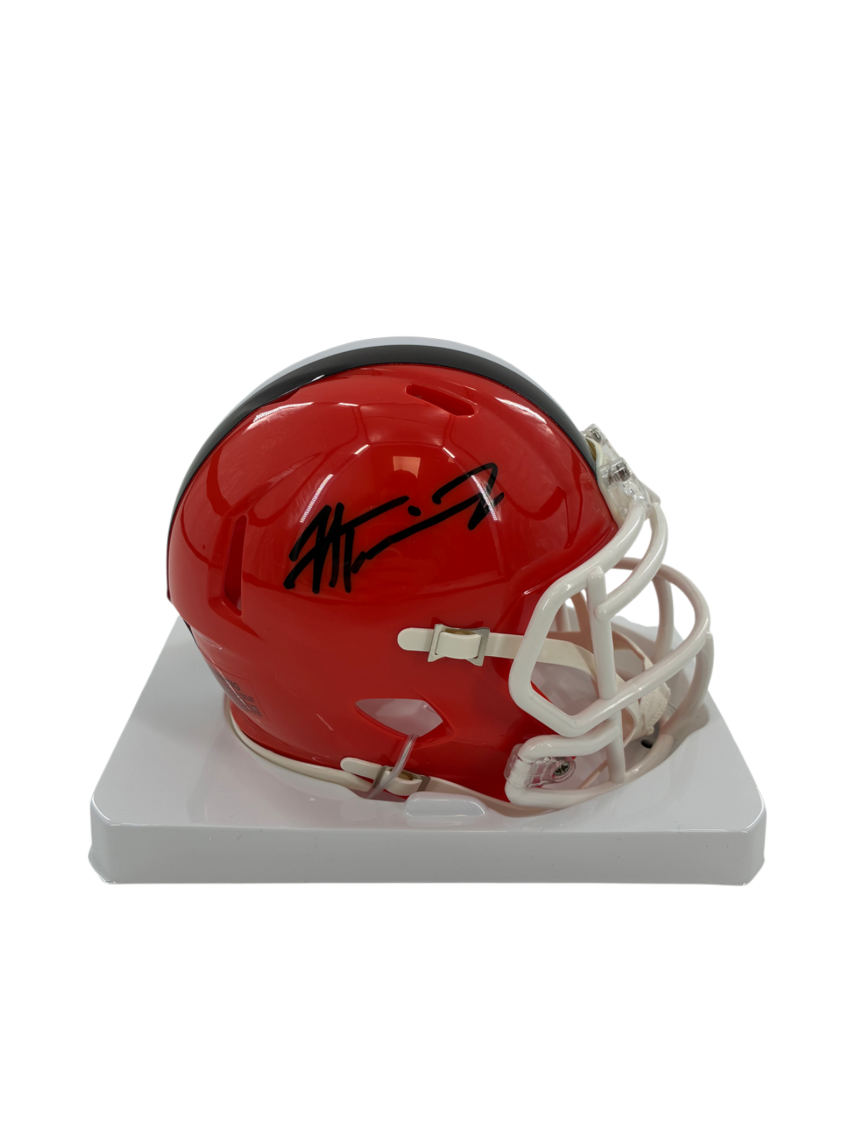 Harold Fannin Jr Signed Autographed Browns Speed Mini Helmet Prime Time Witness