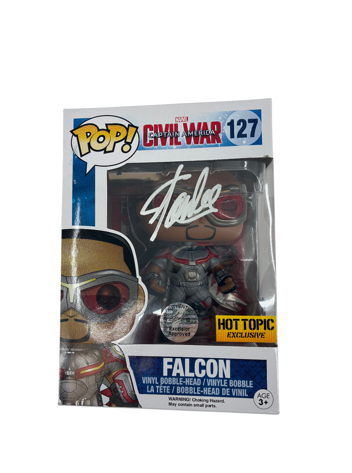 Stan Lee Signed Autographed Falcon 127 Funko Pop BAS COA